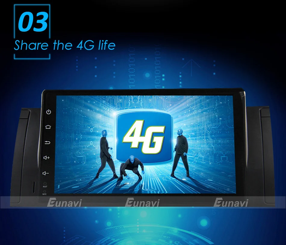 Best Eunavi Quad Core 9 inch Android 9.0 PC 1 Din Car Radio GPS Radio Stereo For BMW E53 E39 X5 Support TV 3G WiFi OBD DVR Bluetooth 6