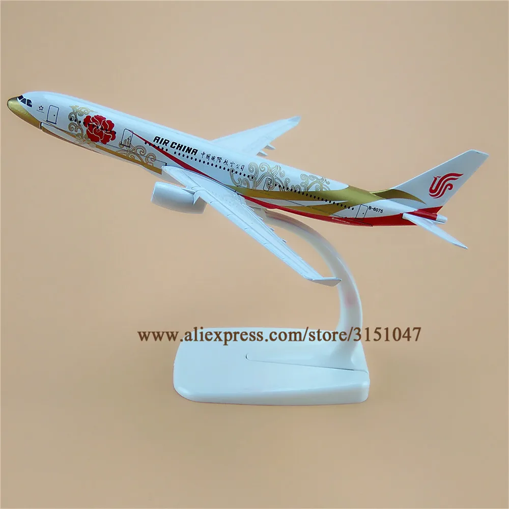 

Alloy Metal Air China A330 Red Peony Airlines Airplane Model China Airbus 330 Plane Model Stand Aircraft Kids Gifts 16cm