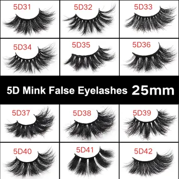 

1 Pair 25mm False Eyelashes Thick 5D Mink Lashes Makeup Dramatic Long Lashes 669
