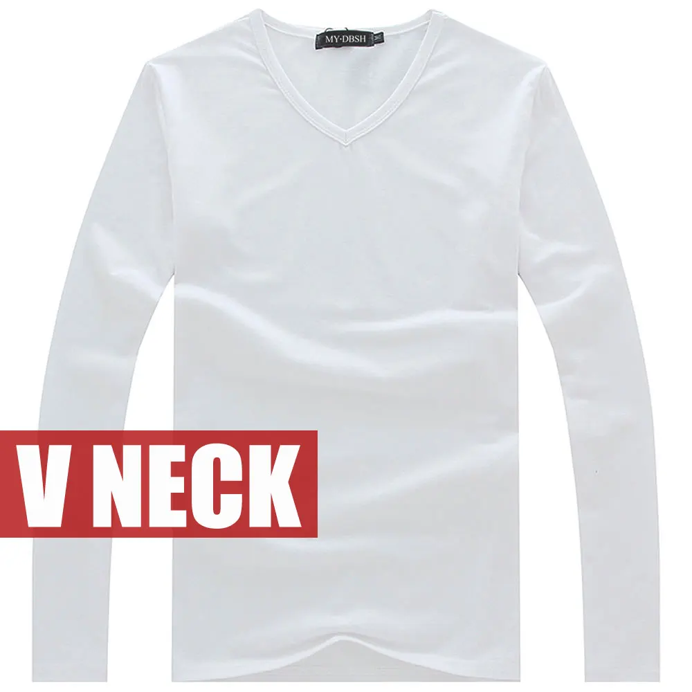 2022 Spring High-elastic Cotton T-shirts Male V Neck Tight T Shirt Hot Sale New Men's Long Sleeve Fitness Tshirt Asia size S-5XL 11