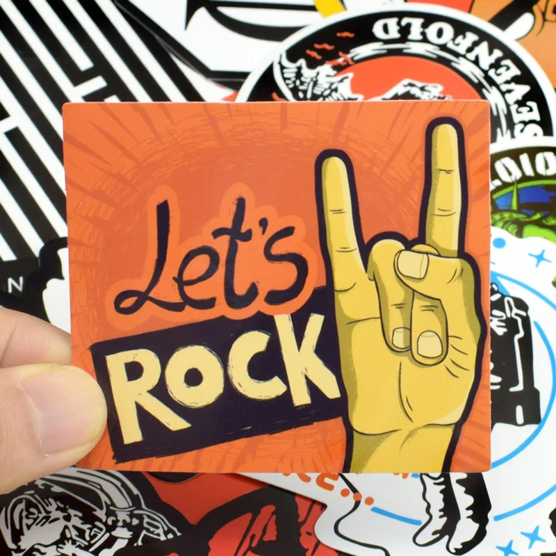 Стикеры Rock N'Roll для чемоданов скейтбордов ноутбуков сотовых телефонов