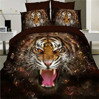 

Home Textiles 3D Bedclothes "Tiger" 4PCS Bedding Sets King Or Queen