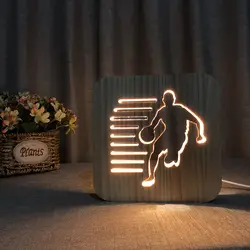 3D эффект баскетбольный плеер ночник USB разъем прикроватная тумбочка для спальни ночник дерево украшение стола для дома лампа Nachtlampje
