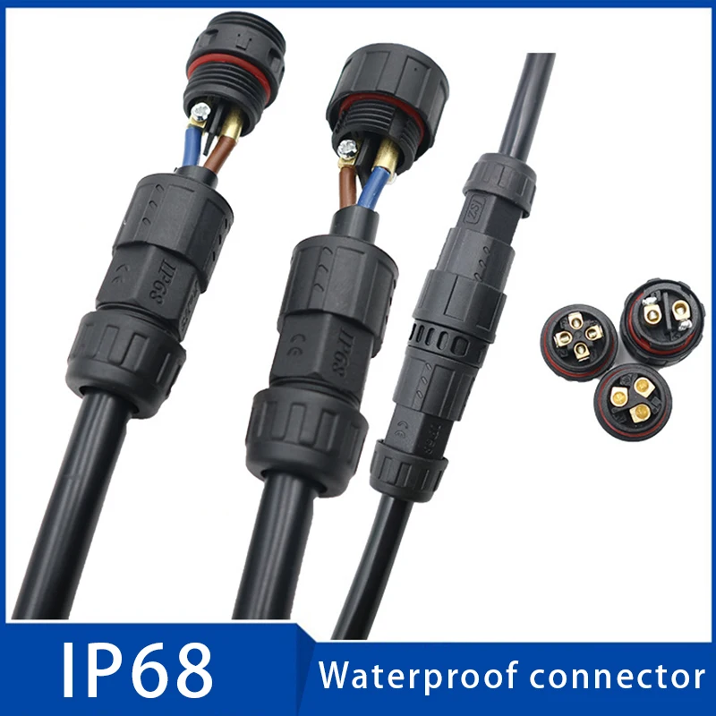 

IP68 Waterproof Connector 2 Pin 3 Pin M19 Electrical Terminal Wire Connectors Screw and Soldering Pin connector for LED Light