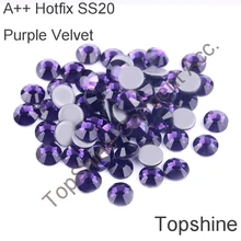 Erstaunliche Zubehör Heißer Aufbügelmaterial 1440 stücke 5mm SS20 Lila Samt Hotfix Strass
