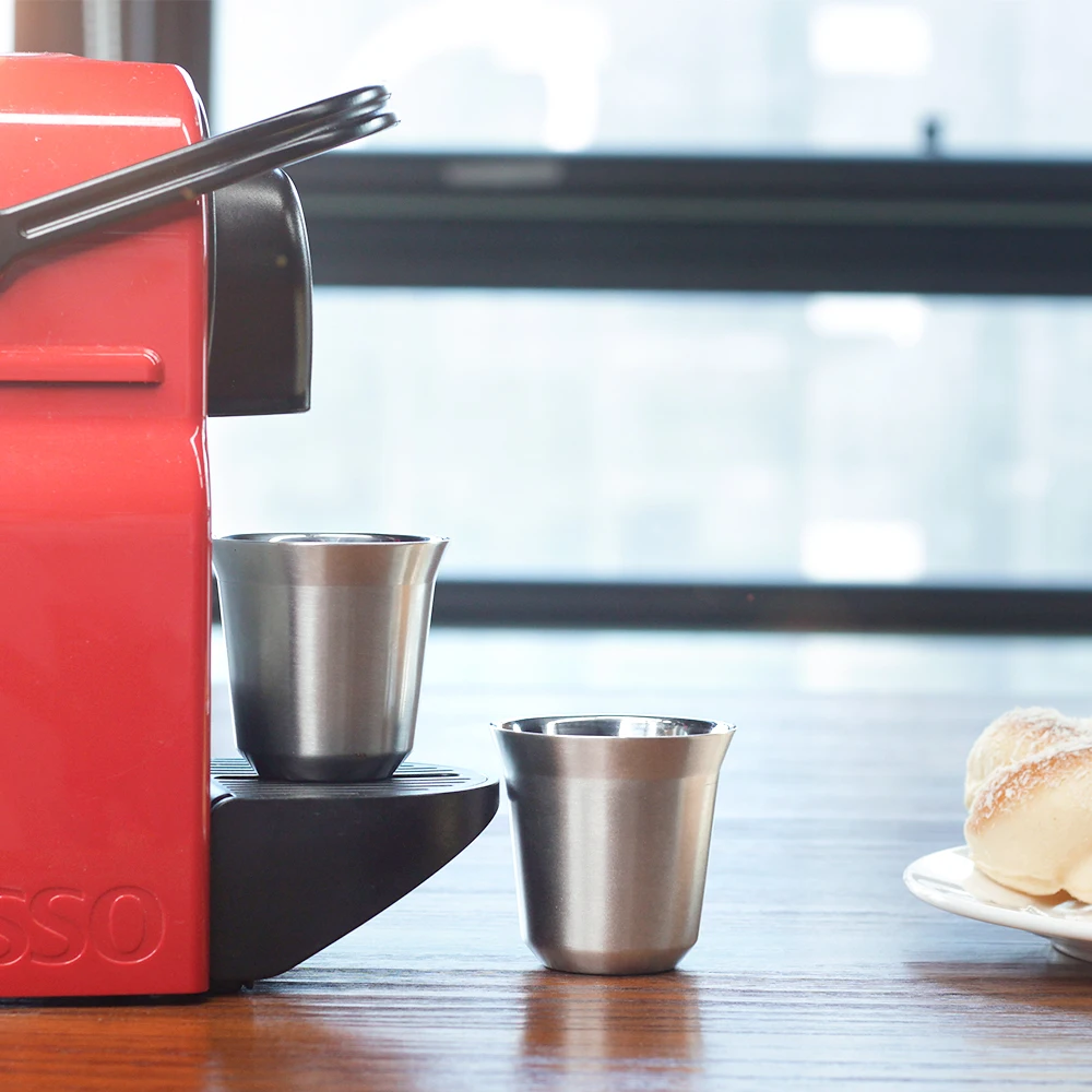 

Pixie Nespresso Espresso Stainless Steel coffee Nescafe keurig Double Wall Thermo capsule coffee cup Double Wall Mug