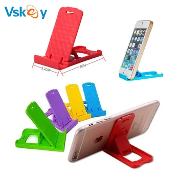 

VSKEY 100Pcs Universal Portable Adjustable Collapsible Plastic Mobile Phone Holder Stands Tablet Mounts CellPhone Mount