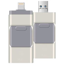 OTG флеш-накопитель USB 3,0 256 ГБ 128 Гб 64 ГБ 32 ГБ 16 ГБ 8 ГБ диски для iPhone 7 iPad iPod iOS Android Phone
