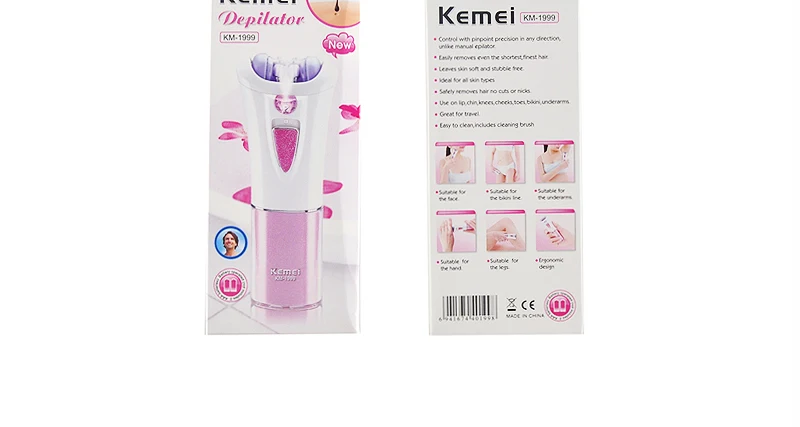 Kemei женский эпилятор для удаления нежелательных волос на ногах, лице, подмышках, бикини, линия для депиляции, триммер для личной гигиены 45D