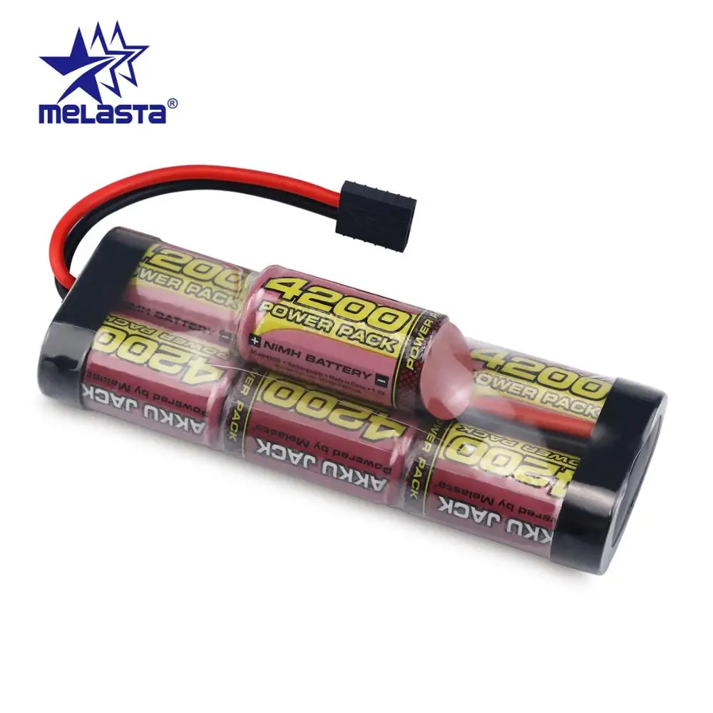 Melasta 8.4V 4200mAh 7Cell Hump Pack NiMH Battery Pack with Traxxas Discharge Plug for RC Racing Car