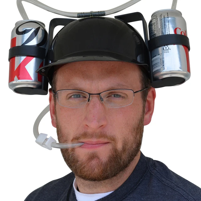 Straw Drinking Cap Beer Soda Cool Unique Party Bar Game Hat Guzzler