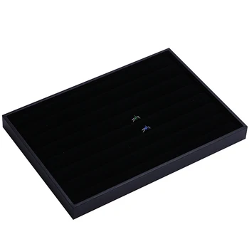 

1PCS Leather Wood Sponge Ring Black,white ,red , Display Case Showcase Tray Box 14x9""