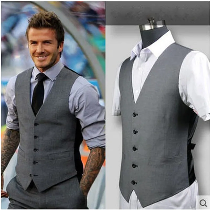 Hot Real Vests New Men Fashion Slim Suit Vest Male Spring Autumn