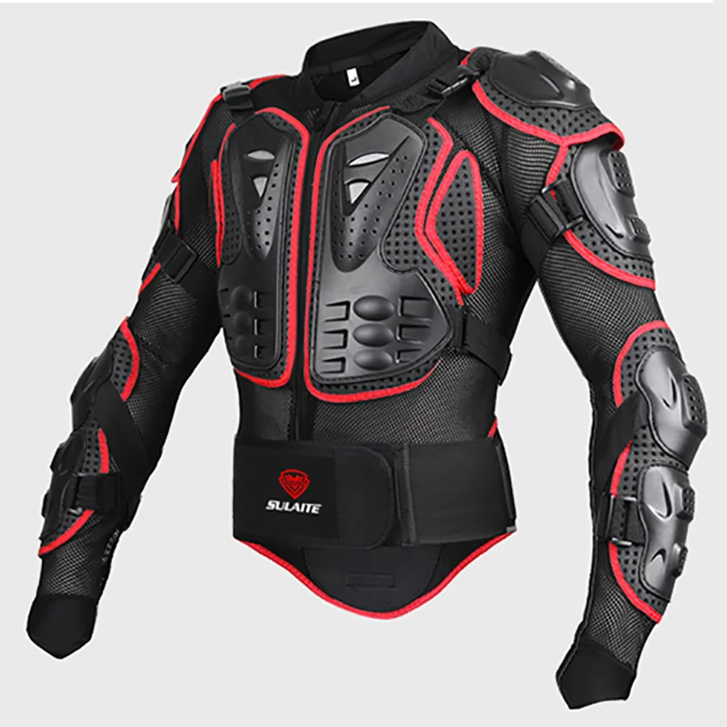 S-4XL размера плюс мотоциклетные брони Защитное снаряжение куртки для мотокросса защита всего тела куртка для мотокросса защита - Цвет: Красный