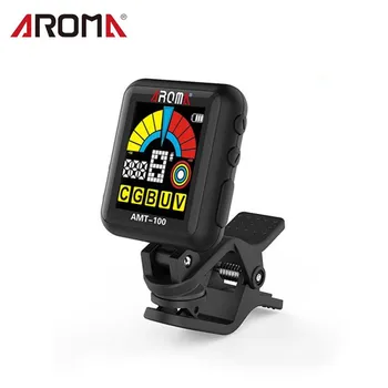 

AROMA AMT-100 2 in 1 Clip-on Electronic Guitar Tuner Metronome with Built-in Battery USB Cable for Guitar Bass Ukulele Violin