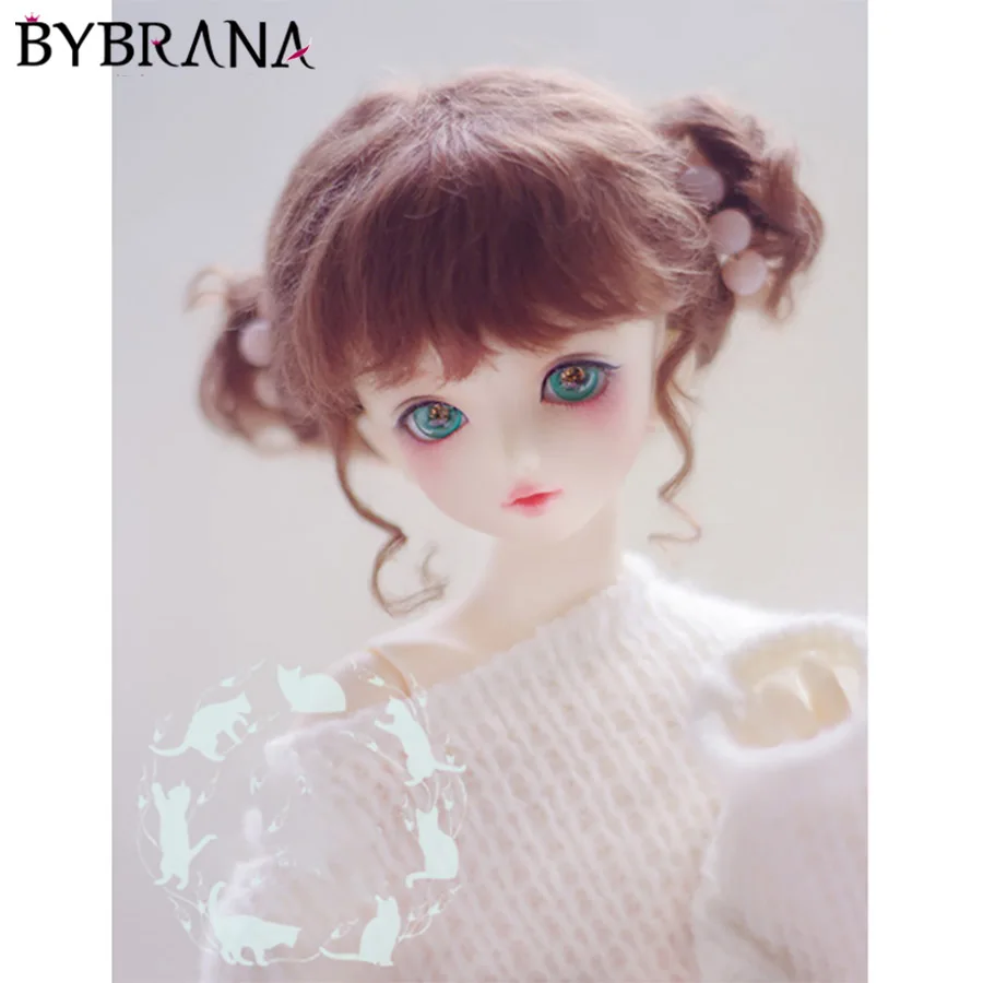 Bybrana BJD кукла с париком 1/8 1/6 1/4 гигантские Детские 1/3 мохер красный коричневый двойной пельменей волосы