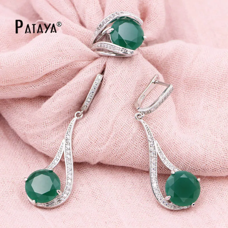 Комплект свадебных украшений из серег и кольца с натуральным Цирконом|vintage set|bridal