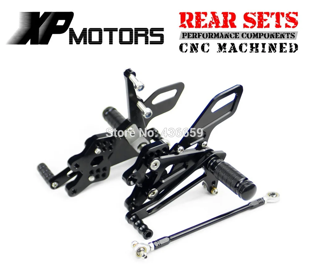 

CNC Billet Race Rear Adjustable Foot Peg Sets Rearset For Kawasaki Ninja ZX-10R ZX1000 2004-2005 Black