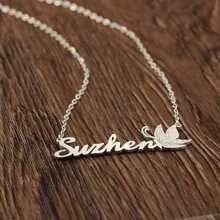 Custom Name necklace personalized necklace 925 silver jewelry customized Engraved Butterfly necklace christmas Gift