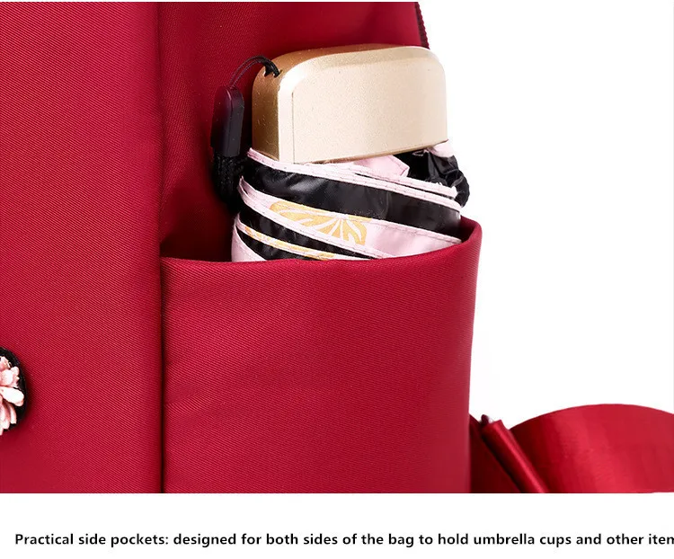 Водонепроницаемый нейлоновый женский рюкзак на молнии Оксфорд школьные сумки для девочек Стрекоза Цветок 3D вышитый рюкзак женский рюкзак