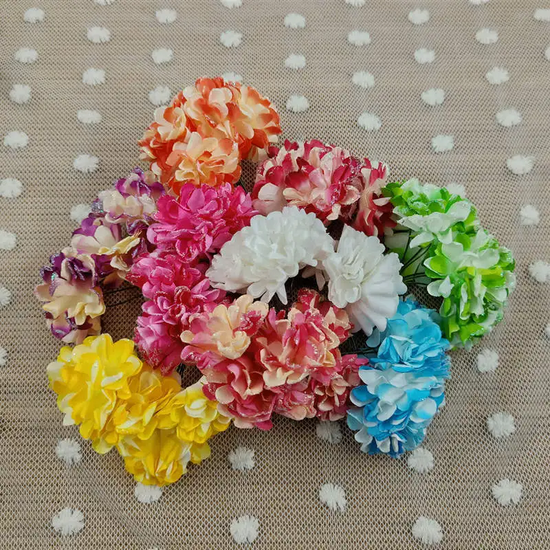Бесплатная доставка 6 шт. 4 см блестящий искусственный Crisantemo проверка Mulberry Flores DE