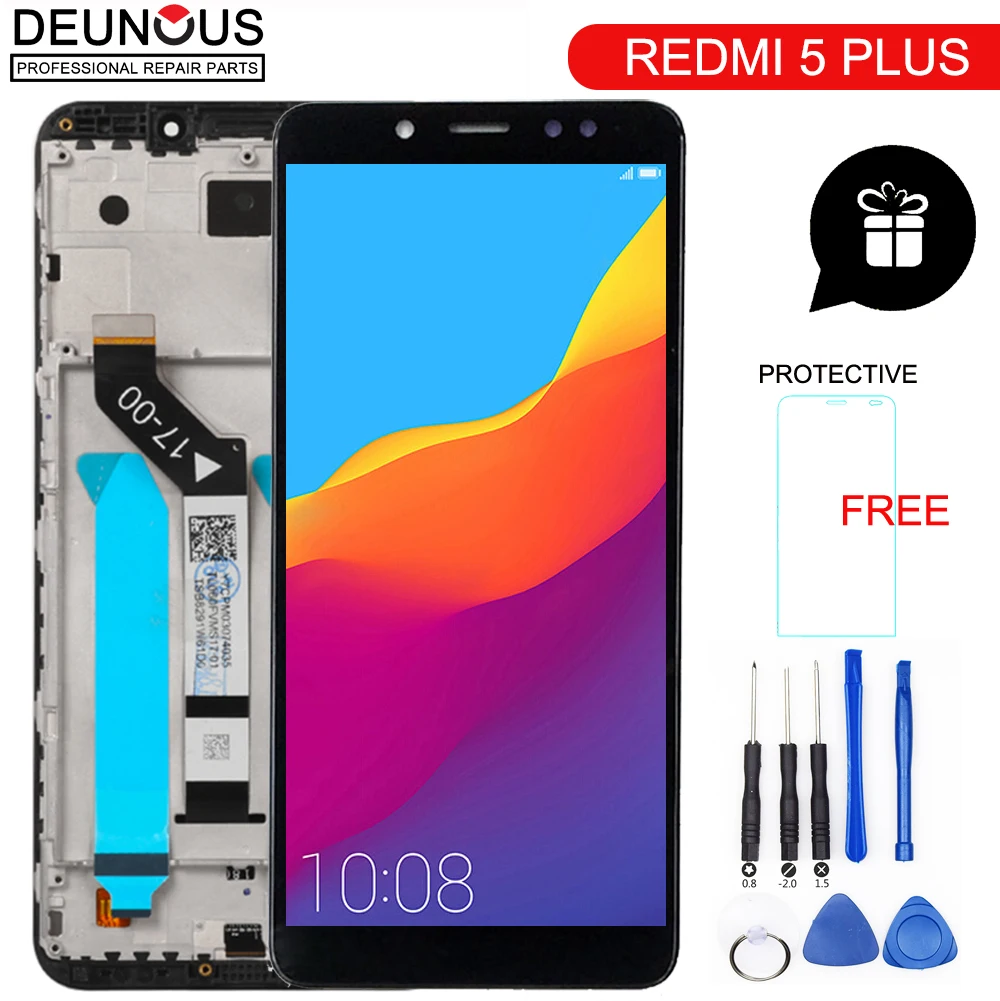 Оригинальный ЖК дисплей и рамка для Xiaomi Redmi 5 Plus экран 10 точек касания дигитайзер