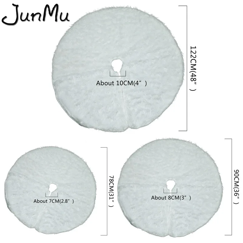 3" /36"/4" Белая плюшевая Рождественская елка юбка фартуки ковер для рождественской елки рождественские украшения для дома Новогодний Рождественский Декор