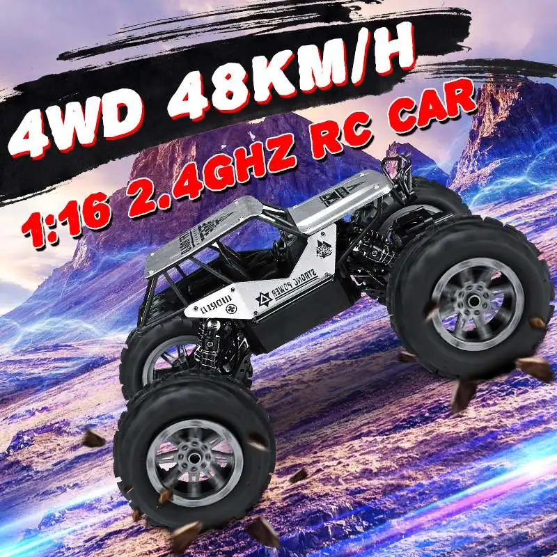 

1:16 4WD 2.4G Drive Rock Off-Road Remote Control RC Race Car Truck Electric Four Wheels Off-Road Vehicle 48KM/H USB