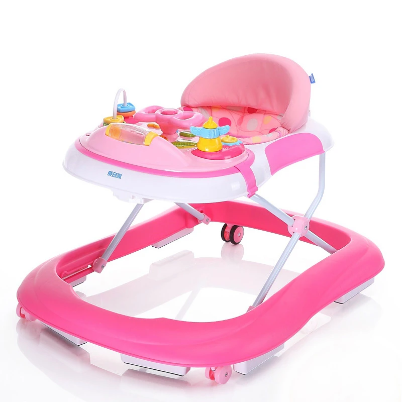 

New Design Baby Walker Multifunctional Music Plate U Type Folding Easy Anti-rollover Safety Scooter Baby Walkers Portable Carry