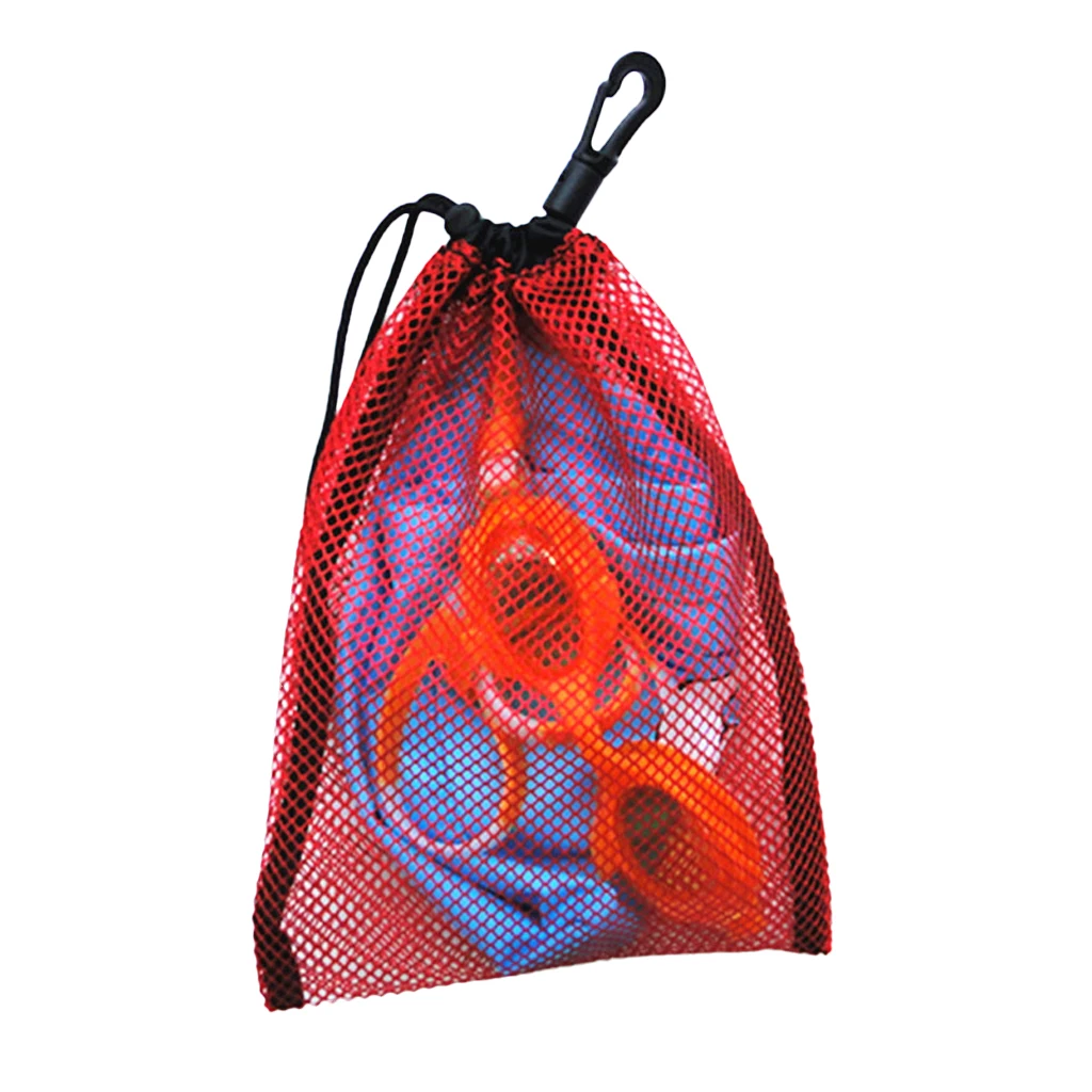 2 Pieces Heavy Duty Small Mesh Storage Bag for Water Sports Scuba Diving Snorkel Swim Mask Gear Equipment Accessories 6.5