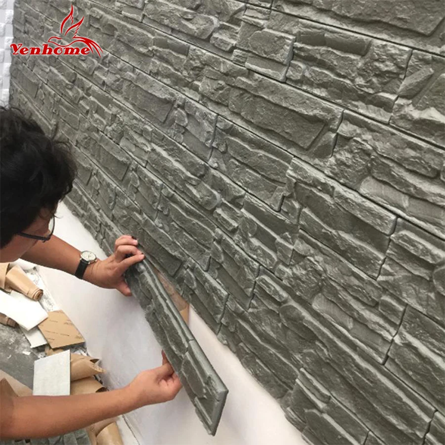 

Living Room TV Background Bedroom Decor 3D Wall Decal Waterproof Self adhesive Wallpaper for Kids Room Brick Stone Wall Stickers