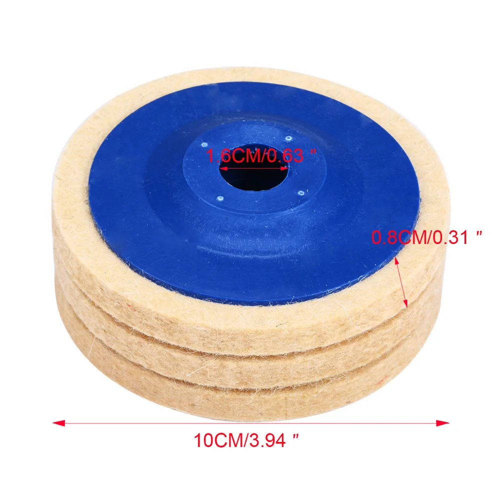 New 3pcs 4 Inch Wool Polishing Pads Buffing Angle Grinder Wheel Felt Polishing Disc Pad Set 100mm New 3pcs 4 Inch Wool Polishing Pads Buffing Angle Grinder Wheel Felt Polishing Disc Pad Set 100mm