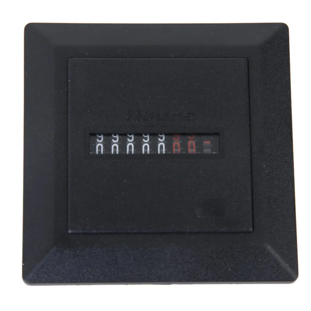 

HLBY AC 220-240V Square Non-Resettable Quartz Sealed Hour Meter Gauge Black