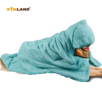 

Sinland Microfiber Oversized Hooded Pet Bath Drying Grooming Towel for Dogs and Cats 100cm x 100cm