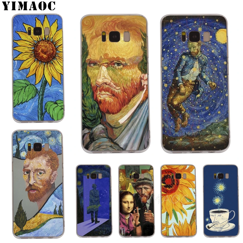 YIMAOC van Gogh Soft TPU Case for Galaxy j3 j5 j6 j7 A5 2016 2017 A6 A9 2018 Note 8 9 S7 edge S8 S9 S10 Plus S10e Cover |