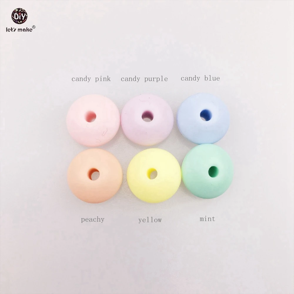 Let's make Silicone Beads Abacus Lentils 100pcs Soft Pastel Candy Color Sensory DIY Crafts Chewable Organic Beads Baby Teether