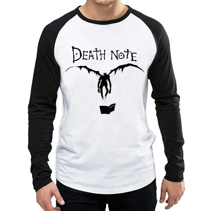 Футболка с длинными рукавами с надписью «Death Note» белого цвета, Мужская модная футболка с надписью «Death Note L», майки футболки с длинными рукавами для мужчин - Цвет: 4