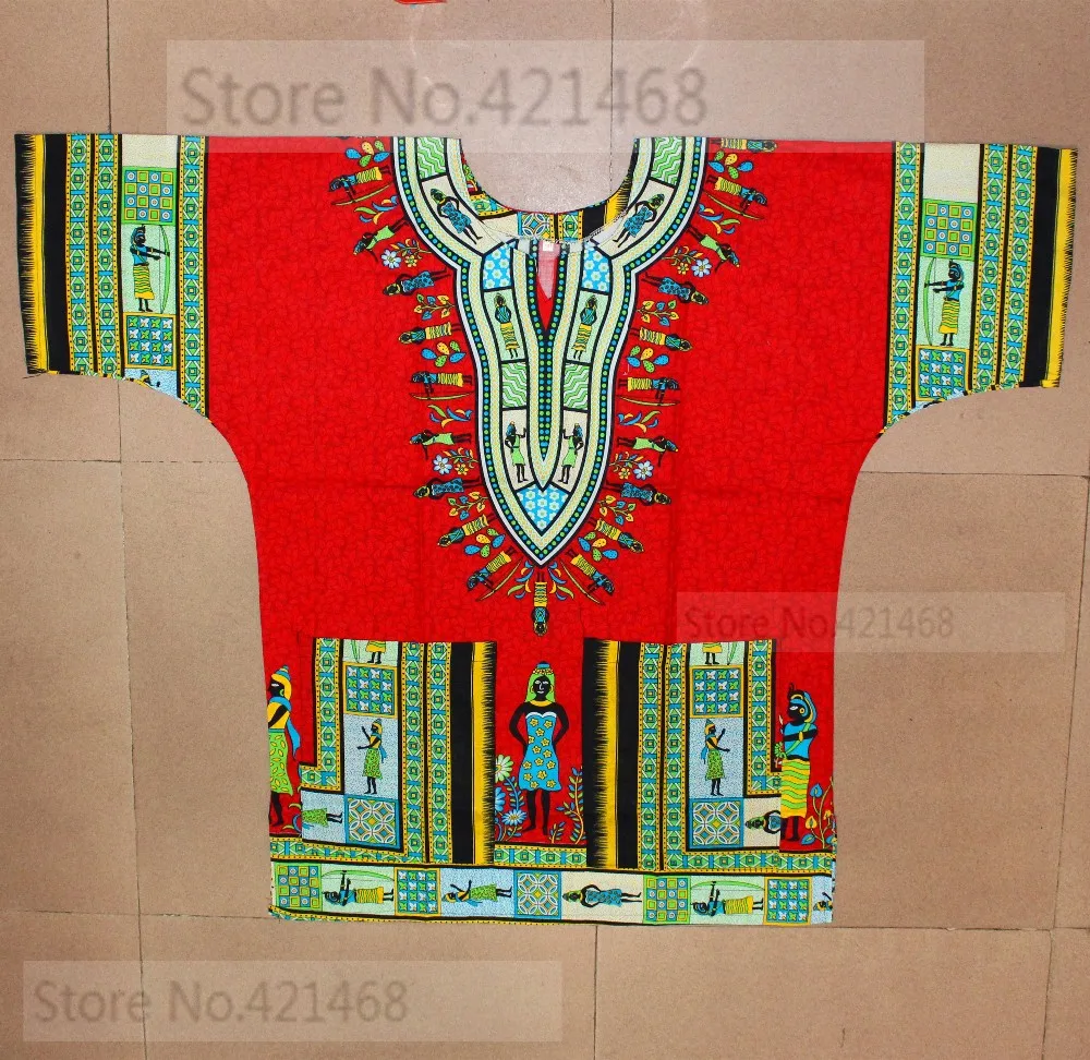(Fast shipping) New fashion design african traditional printed 100% cotton Dashiki T-shirts for unisex (MADE IN THAILAND) african suit