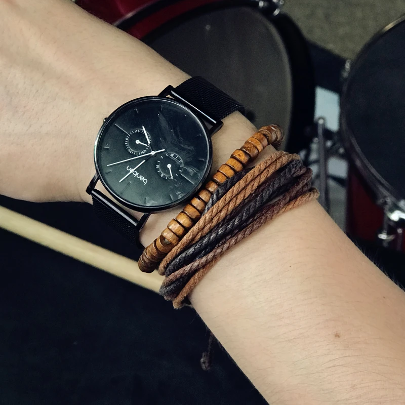 Mcllroy leather bracelet/men/women Handmade Multi-layer weaving bracelets bangles friendship bracelet man jewelry dropshipping