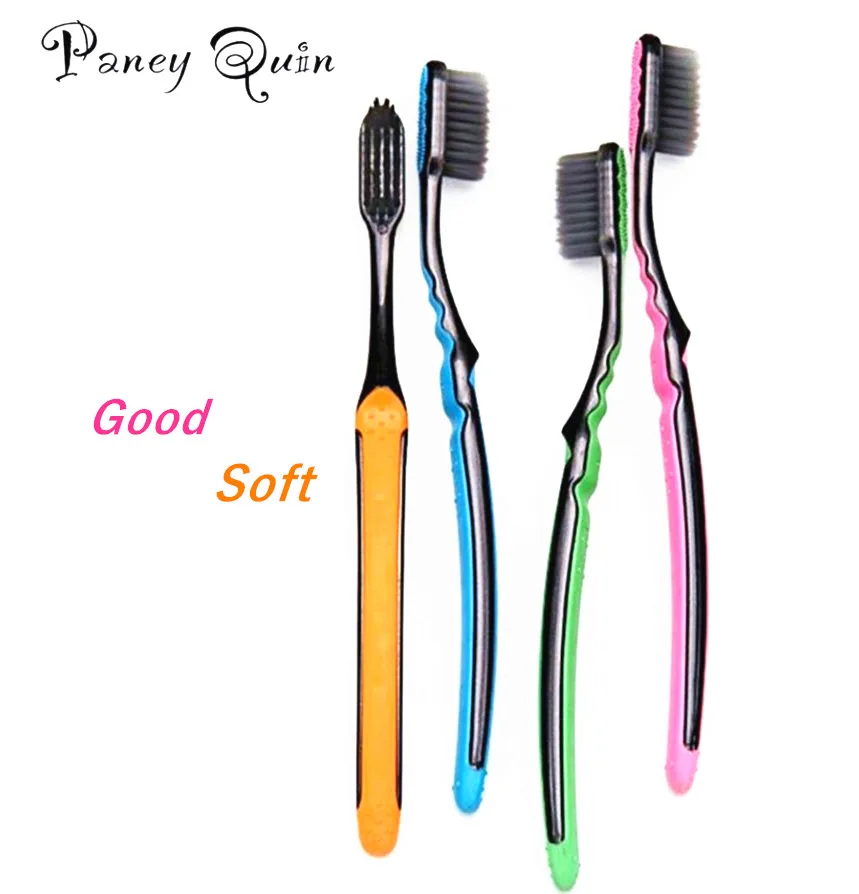 4Pcs/set good quality Soft Bamboo Charcoal Toothbrush Nano Brush Oral Care Nano antibacterial