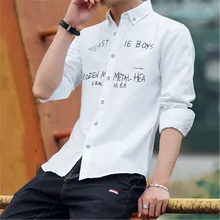 Для мужчин одежда Новые поступления Весна длинным рукавом большой Размеры рубашка Повседневное Стиль тонкий молодая Для мужчин s рубашки