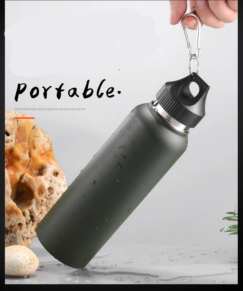 ZOOOBE портативная вакуумная Спортивная бутылка для воды из нержавеющей стали с Карабин Для Путешествия Велоспорт Туризм походные бутылки