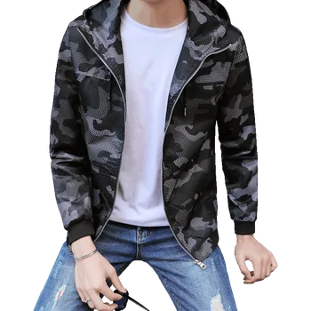 

2018 Autumn Mens Casual Camouflage Hoodie Jacket Men Waterproof Clothes Men's Windbreaker Coat Male Outwear 3XL