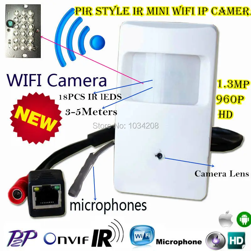 940nm IR Night Vision Audio 960P Micro IP Camera HD PIR