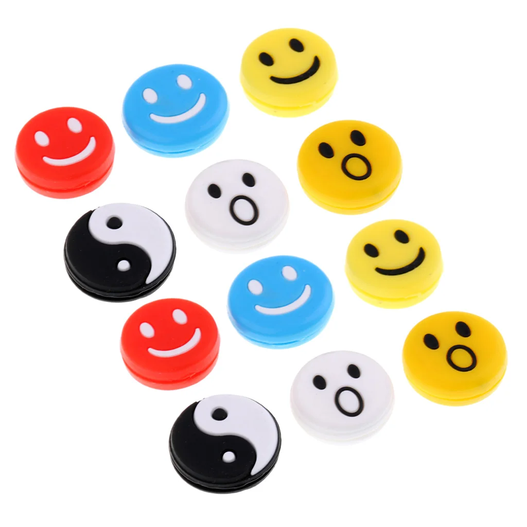 12 Pieces Tennis Racquet Vibration Dampener Shock Absorber Damper Mix Color Racquet Dampener Tennis Accessories