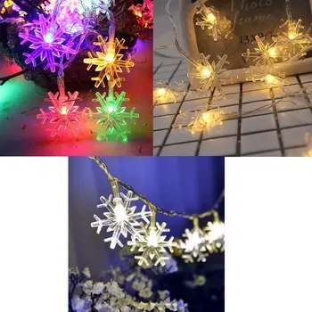 

1M 10Leds Christmas Tree Snow Flakes Led String Fairy Light Xmas Party Home Wedding Garden Garland Christmas Decorations Outdoor