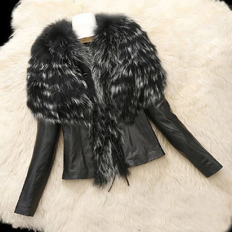 Осень размера плюс S-6X зимнее женское пальто из искусственного меха куртка Женская приталенная на молнии из искусственной кожи пушистая короткая верхняя одежда в стиле пэчворк
