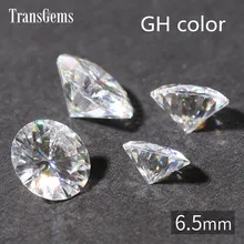 Transmems 1 шт 1ct карат 6,5 мм цвет GH круглые сердца и аррозы огранки Лаборатория Grown Муассанит алмаз для изготовления ювелирных изделий