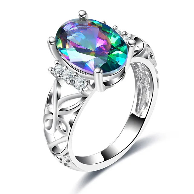 ROXI 18Styles Mysterious Rainbow Rings For Women Men CZ Purple Silver 