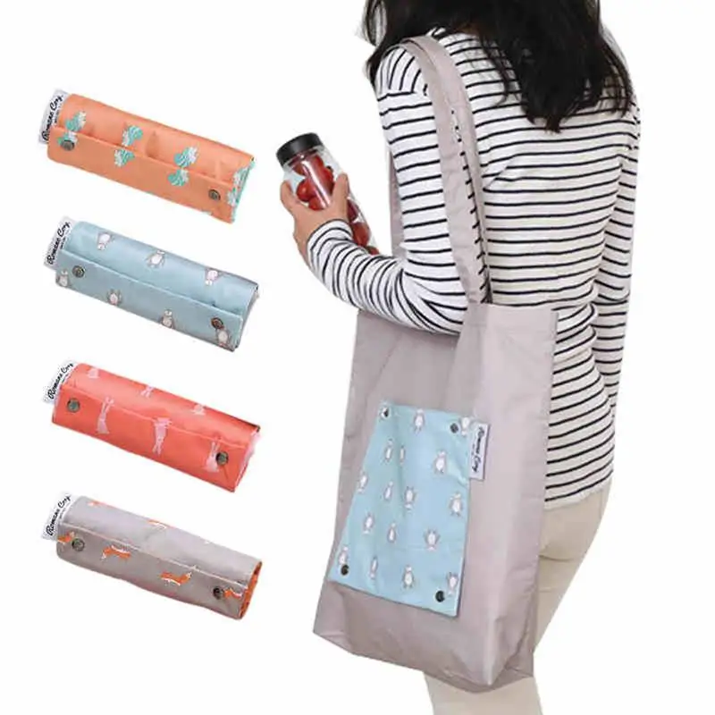 

Ladies Grocery Foldable Casual Shopping Bag Storage Reusable Eco Tote Bag Handbag Reusable Folding Shopping Bag
